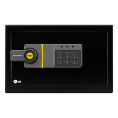 Caja Fuerte Electrónica Residencial / Sistema de Apertura por Código 3-8 Dígitos / Llave de Emergencia / Bloqueo de Seguridad 5 Minutos / Indicadores LED / Alimentación 4 Pilas AA / Garantía 1 Año