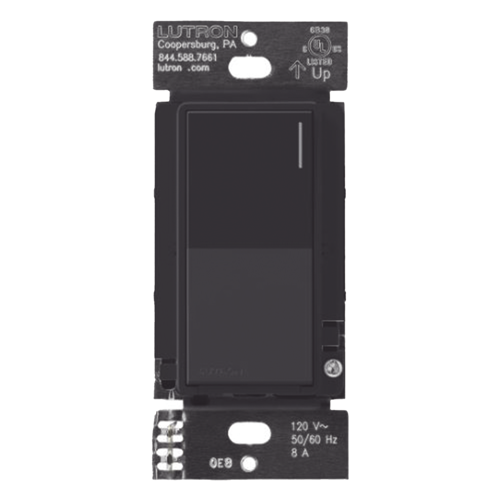 Apagador auxiliar Sunnata de pared para control de 3 vías o escalera, 120 V, compañero cableado del apagador principal del sistema RadioRA 3, color negro mate (Midnight)