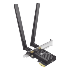 Adaptador PCIe inalámbrico doble banda AX3000 Mbps / Seguridad Inalámbrica WPA3 /Antena de alta ganancia / Tecnología MU-MUMO 2X2 / Soporte de perfil bajo y Altura completa / Bluetooth 5.2
