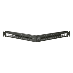 Patch Panel Angulado 10G MAX UTP / 24 Puertos Vacíos / 1U Rack 19" / Compatible Z-MAX® y UltraMAX™ / Color Negro / Administrador de Cable Integrado