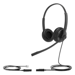 Diadema Alámbrica YHS34 Dual de Yealink QD a RJ9 con Almohadillas de Cuero
