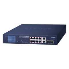 Switch No Administrable 8 Puertos Gigabit con Modo Extender a 250 m,  2 Puertos Uplink 10/100/1000 Mbps, 2 Puertos SFP