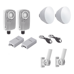 Kit de 2 radios C6X con 2 antenas de (16 dBi), rango de frecuencia extendida (5.1 a 6.4 GHz),  incluye inyector POE, cable de alimentación y 2 FLEXIMOUNT-XL para alineación
