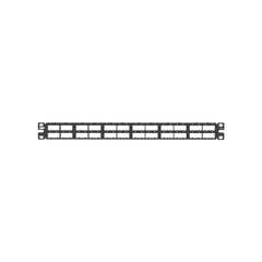 Panel de Parcheo Modular Mini-Com (Sin Conectores), Plano, Blindado, Alta Densidad, de 48 Puertos, 1UR