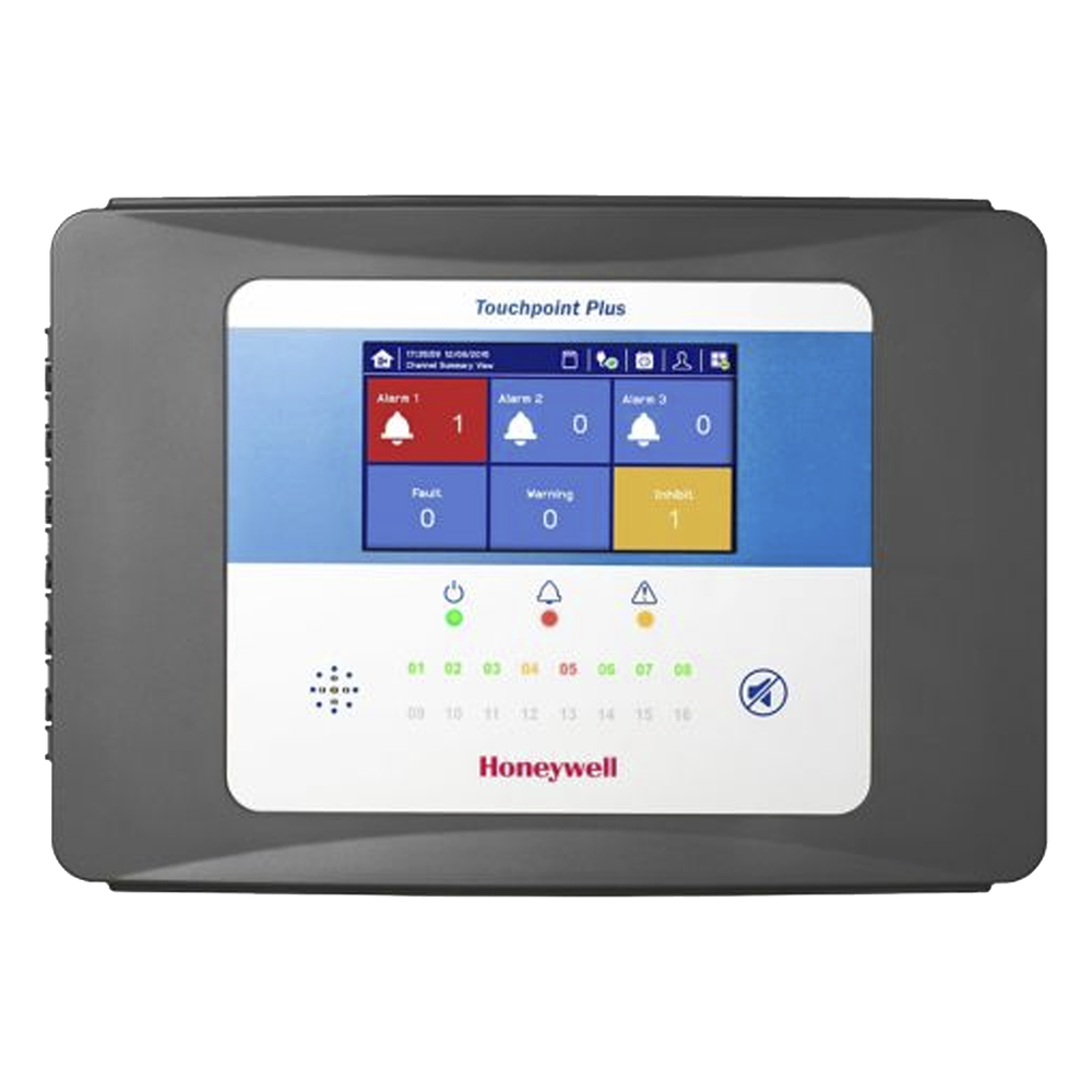 Controlador para sistema de detección de gas Touchpoint Plus, unidad básica de 8 canales de entrada mA, 12 relés, montaje mural, con batería de respaldo