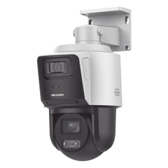 [TandemVu] PTZ IP 4 Megapixel con Cámara Panorámica 4 Megapixel / 4X Zoom / Dual Light (40 mts IR + 30 mts Luz Blanca) / ACUSENSE / IP66  / PoE+ / Audio de Dos Vías / Micro SD / Incluye Base para Techo o Pared