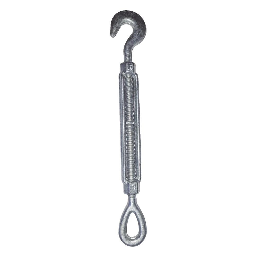 Tensor de 1/2" x 12" Acero Forjado OJO-GANCHO Galv. Inmersión en Caliente (Carga Max. 1500 lbs).