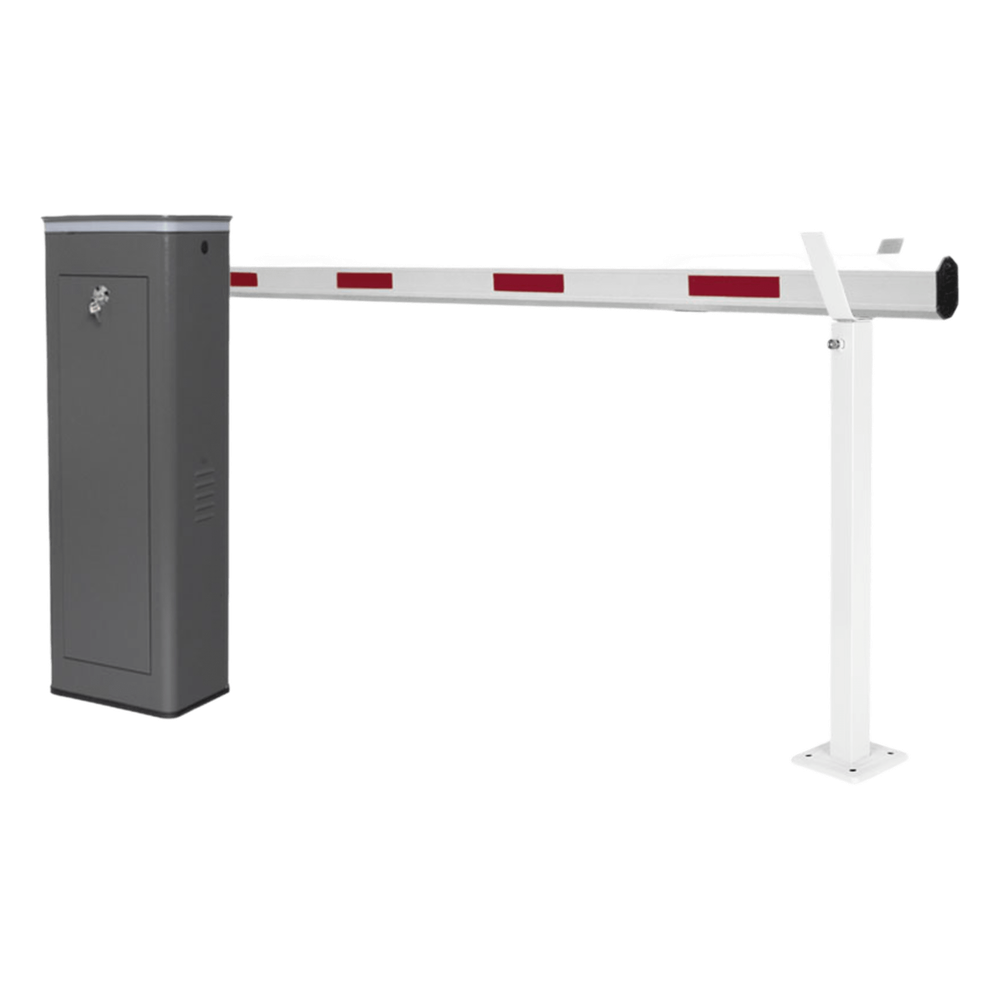 Kit de Barrera Vehicular Derecha y Brazo Telescópico de Hasta 5.5 m / Finales de Carrera Ajustables por Programación / Movimiento Fluido / Diseño Elegante Color Gris / Con Corona Led Semaforizada