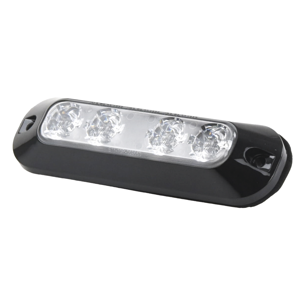 Luz Auxiliar de 4 LED, Rojo/Azul, Lente Transparente