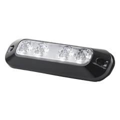 Luz Auxiliar de 4 LED, Rojo/Azul, Lente Transparente