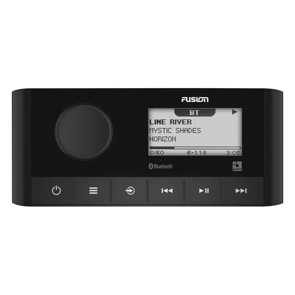 Sistema de Audio Marino / Pantalla LCD 2.3" / Bluetooth y ANT / 180 W Pico / 22 W RMS x 4 / 2 Zonas Multi-Zone / IPX6 e IPX7 / Compatible con AM, FM, DAB+, AUX / Actualizaciones Inalámbricas