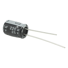Capacitor Electrolítico de Aluminio, Radial de 220 µFd, 25 Vcc, 105 °C, 8 x 11 mm, .