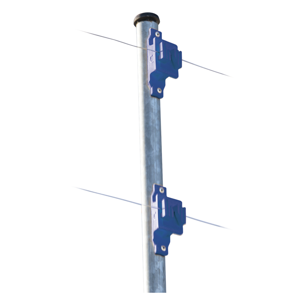 Aislador de Paso Azul Reforzado para Cercos Eléctricos / Aislamiento hasta 18 kV / Resistente a Clima Extremo / Polipropileno y Policarbonato