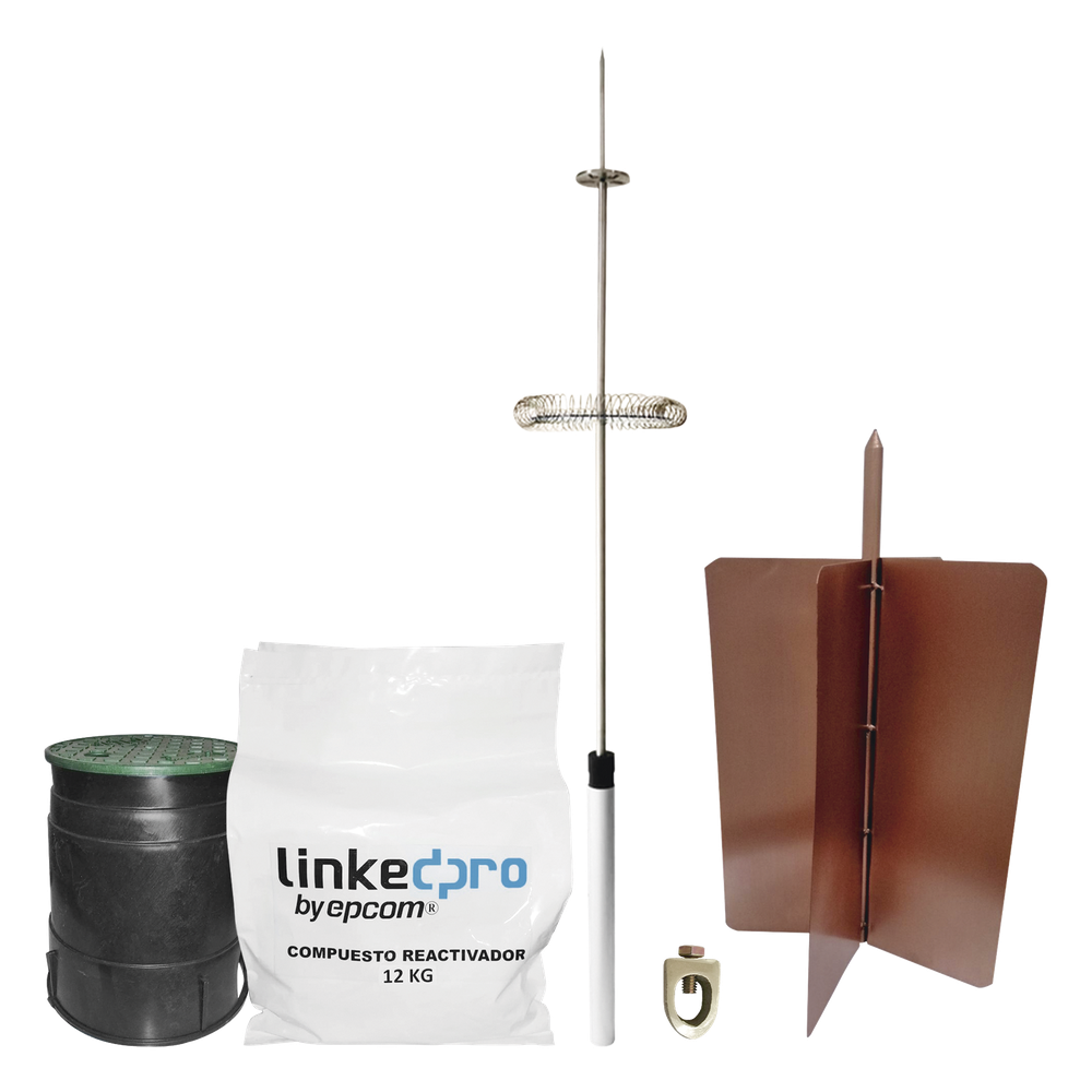 Kit pararrayo LinkedPro básico. Ideal para la protección de mástiles y postes.