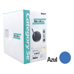 Bobina de Cable UTP de 305 Metros (1000 Pies) de Cobre, NetKey, Azul, Categoría 5e (24 AWG), Riser (CMR), de 4 Pares