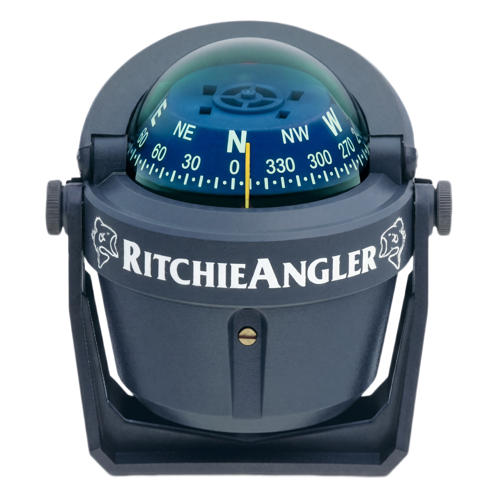 Brújula de Navegación Marítima RitchieAngler RA-91 / Montaje en Bracket / Dial 2 3/4" (70 mm) / Iluminación Nocturna Verde / DirectiveForce Magnets / Acabado Gris Anti-Reflejo / 100% Reparable