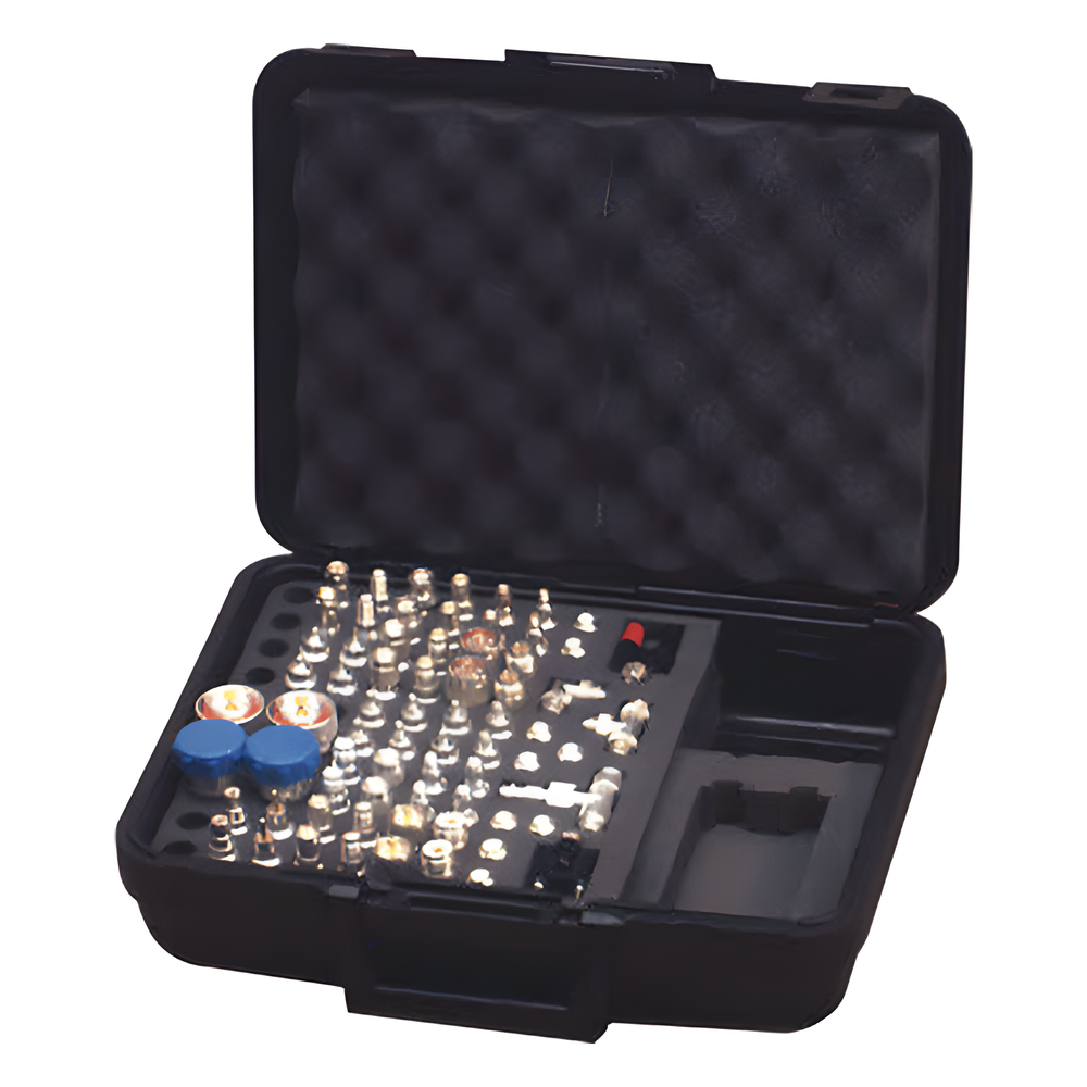 Mega Kit de adaptadores UNIDAPT de 70 piezas, en conjunto todos los del RFA-4019 y RFA-4023-01 en un solo estuche con bisagras