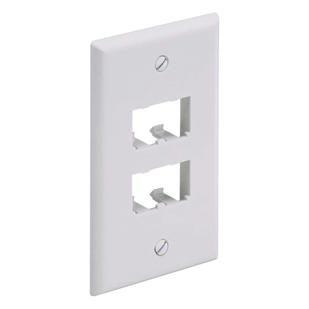 Placa de Pared Vertical Clásica, Salida Para 4 Puertos Mini-Com, Color Blanco