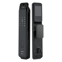 Cerradura Inteligente / Reconocimiento de Venas de la Palma / Reconocimiento Facial / Huella Dactilar / Video Intercom Bidireccional / Wi-Fi 2.4 GHz / App NGTeco Home / Auto Apertura y Cierre / Timbre Integrado / Aluminio / Puerta 45-60 mm (1.77-2.36 in)