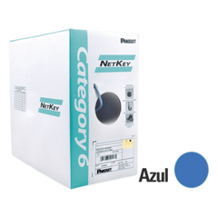 Bobina de Cable UTP 305 Metros (1000 Pies) de Cobre, NetKey, Reelex, Azul, Categoría 6 (24 AWG), 1000Mbps, PVC (CM), de 4 Pares