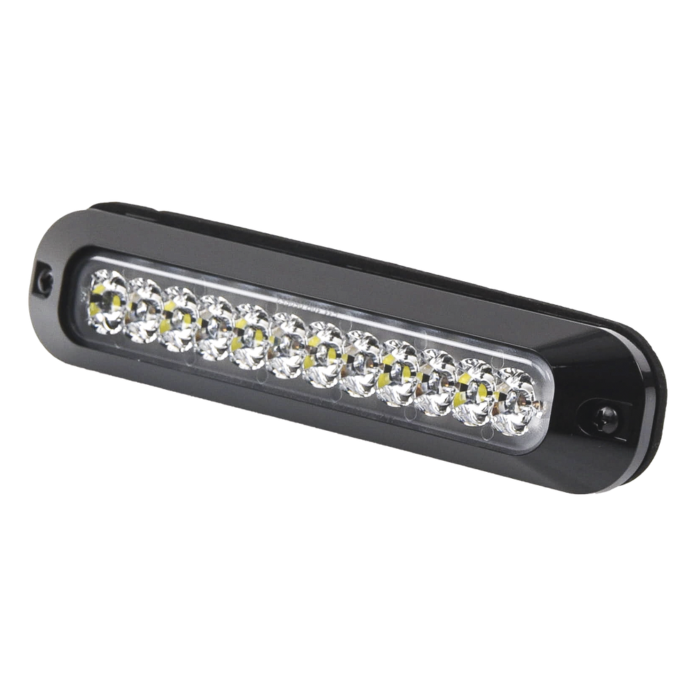 Luz Auxiliar de 12 LED, Rojo/Blanco, Lente Transparente