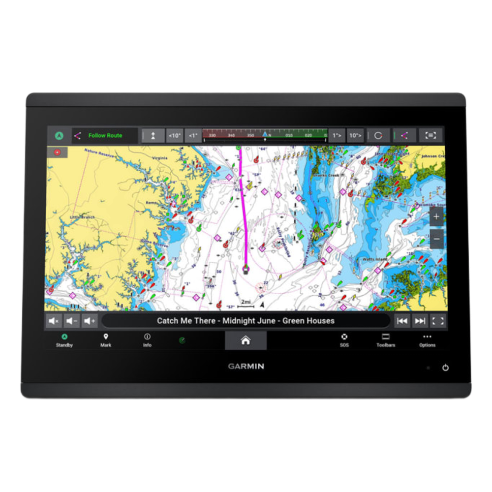 Plotter de Navegación GPSMAP 1623xsv / Pantalla Táctil IPS 15.6" Full HD / Salida de sonda CHIRP 1 kW con ClearVü y SideVü / Compatibilidad LiveScope y Panoptix / Conectividad NMEA 2000 y 0183 / IPX7 Resistente al Agua / Dual