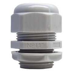 Conector Plástico Blanco Tipo Glándula para Rosca NPT 1"