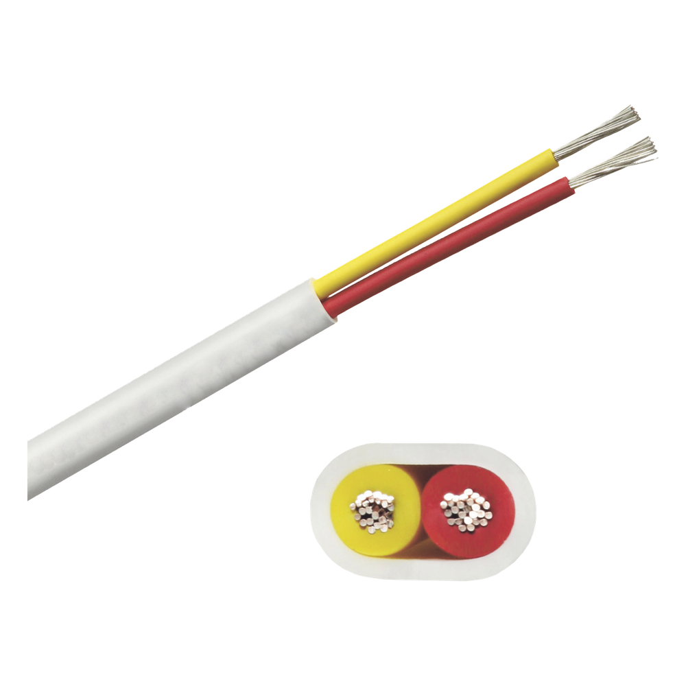 Rollo de cable plano grado marino calibre 16, de 2 conductores (rojo y amarillo) de 100 pies (30.48 m).