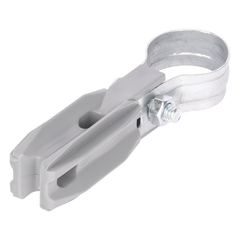 Aislador de Paso o Esquina con Abrazadera / 1 Pulgada (25 mm) / Resina Virgen 100% / Anti-Arqueo / Acero Galvanizado / Poste Cerco Eléctrico
