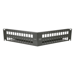 Patch Panel Angulado 10G MAX UTP / 48 Puertos Vacíos / 2U Rack 19" / Compatible Z-MAX® y UltraMAX™ / Color Negro / Administrador de Cable Integrado
