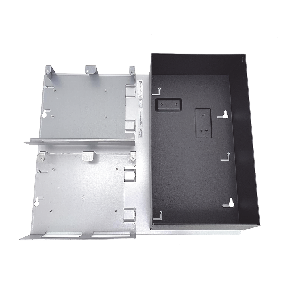Chasis de 2 filas con micrófono incluido, para montar el procesador de audio digital DVC-EM junto con un NFS2-3030 o NCA-2, en gabinetes NOTIFIER CAB-4