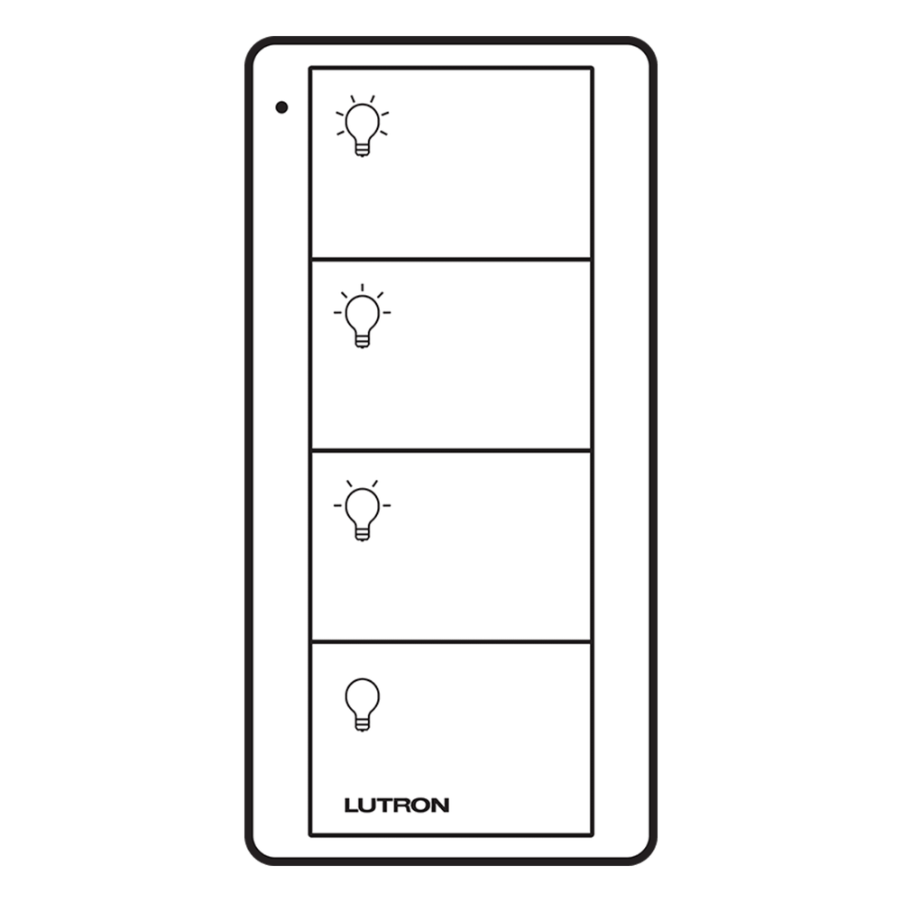 Control Pico inalámbrico de 4 botones, color biscuit, para atenuadores y switches Lutron con integración a hub
