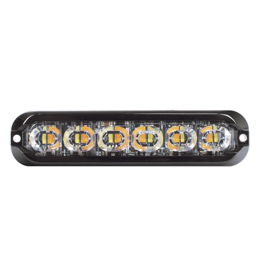 Luz Auxiliar Flexible de 12 LED, Ambar/Blanco, Lente Transparente
