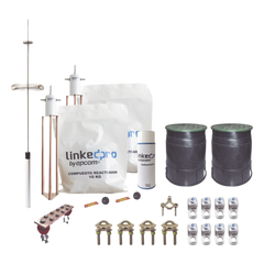 Kit Pararrayos Torre 30 m / Punta Dipolo Corona Aluminio / Electrodo Cobre 30A / Filtro Equipotencial / Accesorios Instalación Incluidos