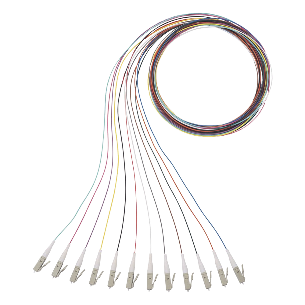 Kit de 12 Pigtails con Conector LC, Multimodo 50/125 OM4, 900um, de 1 Metro (3.28 Pies)