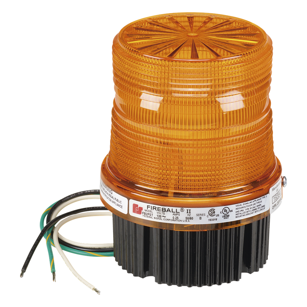 Luz de advertencia estroboscópica Fireball®, Listado por UL y cUL, 120 VCA, color ámbar