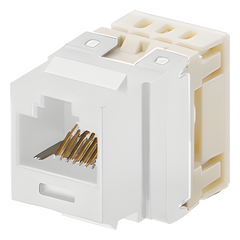 Conector Jack Estilo 110 (de Impacto), Tipo Keystone, Categoría 5e, de 8 Posiciones y 8 Cables, Color Blanco