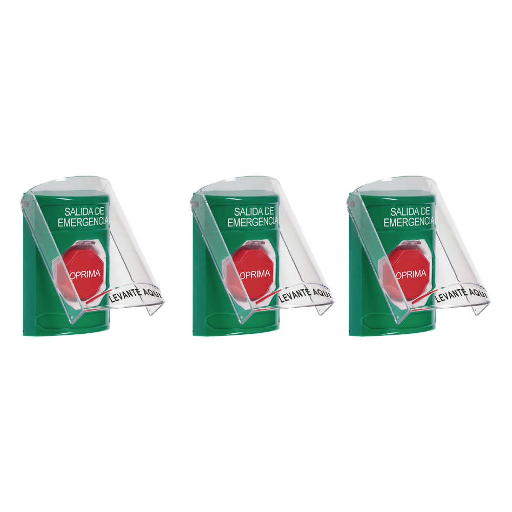 Paquete de 3 Botones con 3 Diferentes Métodos de Activación y 3 Mensajes Diferentes, Color Verde