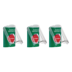 Paquete de 3 Botones con 3 Diferentes Métodos de Activación y 3 Mensajes Diferentes, Color Verde