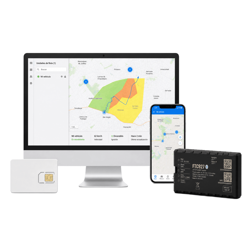 KIT DE Rastreador GPS Vehicular 4G LTE Cat 1/Precisión GNSS Mejorada/Anualidad de SIM600MB1Y/Anualidad de EPCOMGPSCODE