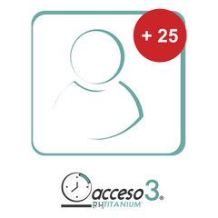 [BAJO PEDIDO] Expansión de 25 Empleados adicionales para Software Acceso3 - TITANIUM / Compatible con NOMINA
