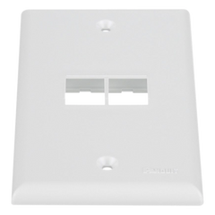 Placa de Pared Vertical, Salida Para 2 Puertos Keystone, Color Blanco