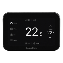 Termostato inteligente con pantalla táctil de 5 pulgadas, control de calidad de aire (IAQ), hasta 4H/2C bomba de calor, Wi-Fi, Bluetooth y Matter, color negro