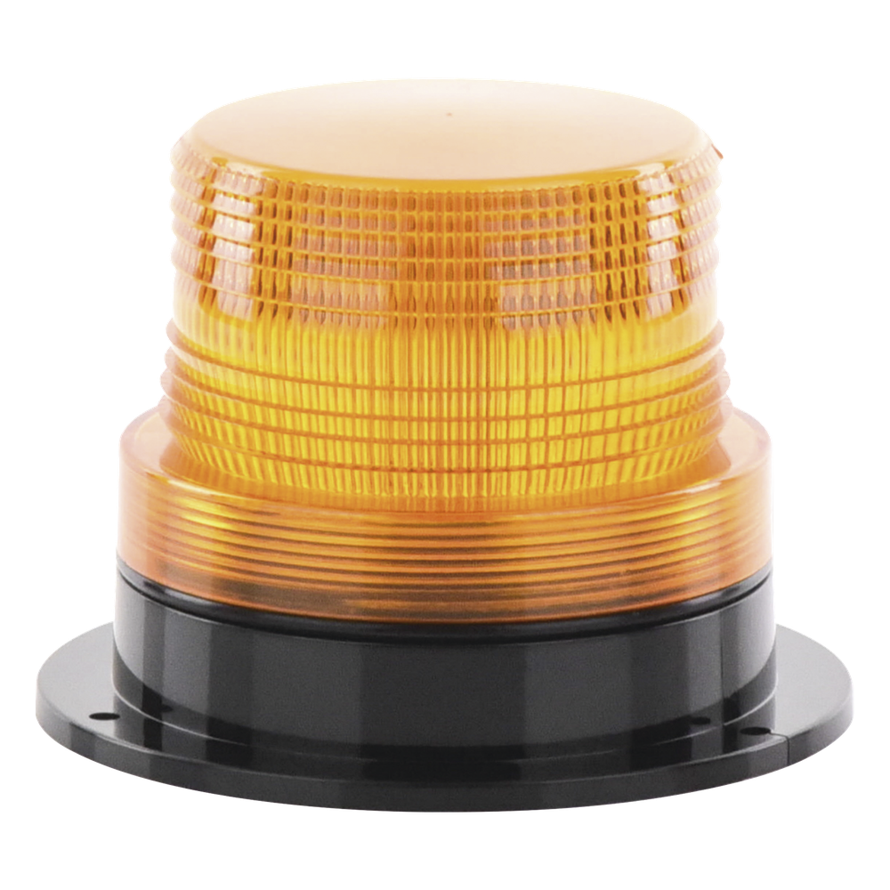 Burbuja Brillante de Larga Vida Útil, con 8 LEDs Color Ambar, Domo Ambar, 110 Vca