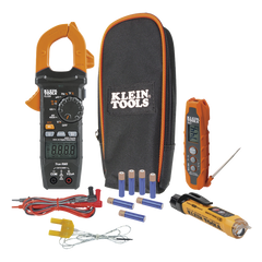 Kit de Prueba Eléctrica HVAC para Aire Acondicionado, Calefacción, Minisplits, etc. Medición de Voltaje CA/CC, Resistencia, Frecuencia, Capacitancia, Diodos, Temperatura, Ciclo, Micro Amperios CC.
