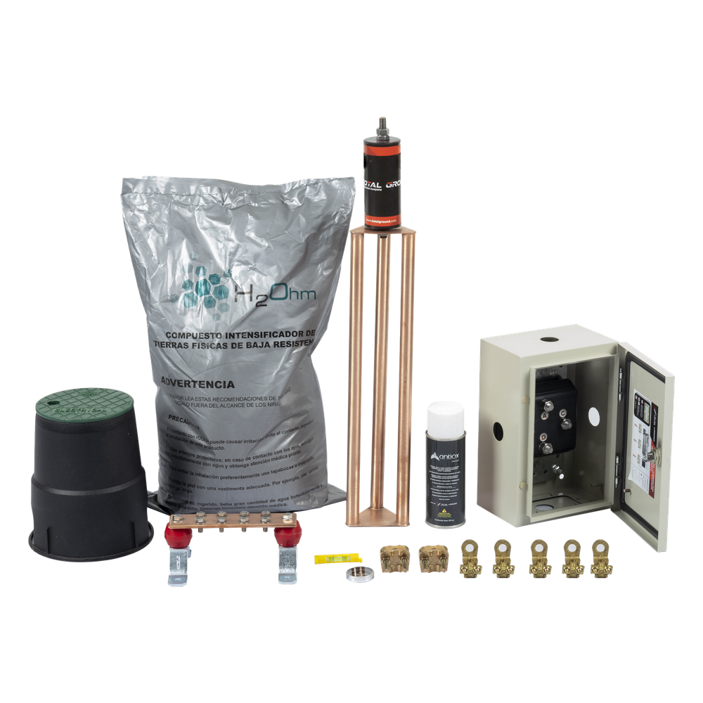 Kit de Tierra Física Con Electrodo Magnetoactivo Capacidad Max: 400 AMP