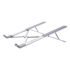 Soporte Portátil de Aluminio para Laptop / Amplia Compatibilidad de 11-17.3" / Ajuste de Altura 46.5 mm-136.5 mm / Capacidad de carga de 5 kg / Diseño Plegable / Material de Aleación de Aluminio + Silicona.