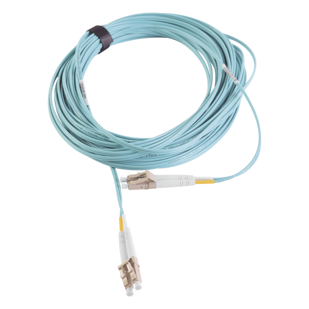 Jumper de Fibra Óptica Multimodo 50/125 XGLO OM3, LC-LC Duplex, OFNR, Color Aqua, 7 Metros (22.97 Pies)
