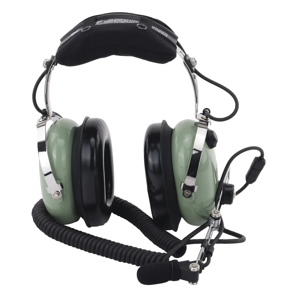 Auriculares de aviación, con micrófono, sobre la cabeza, helicóptero