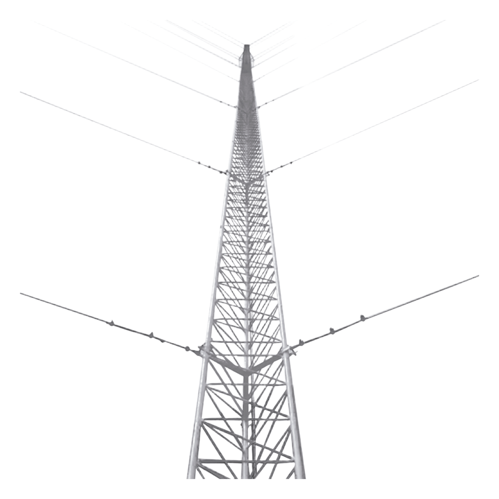 Kit de Torre Arriostrada de Techo de 12 m con Tramo STZ30 Galvanizado Electrolítico (No incluye retenida).